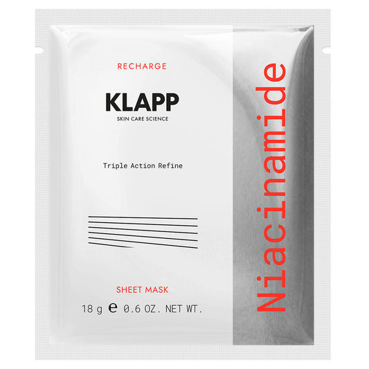 KLAPP cosmetics | triple action masker - niacinamide recharge sheet mask